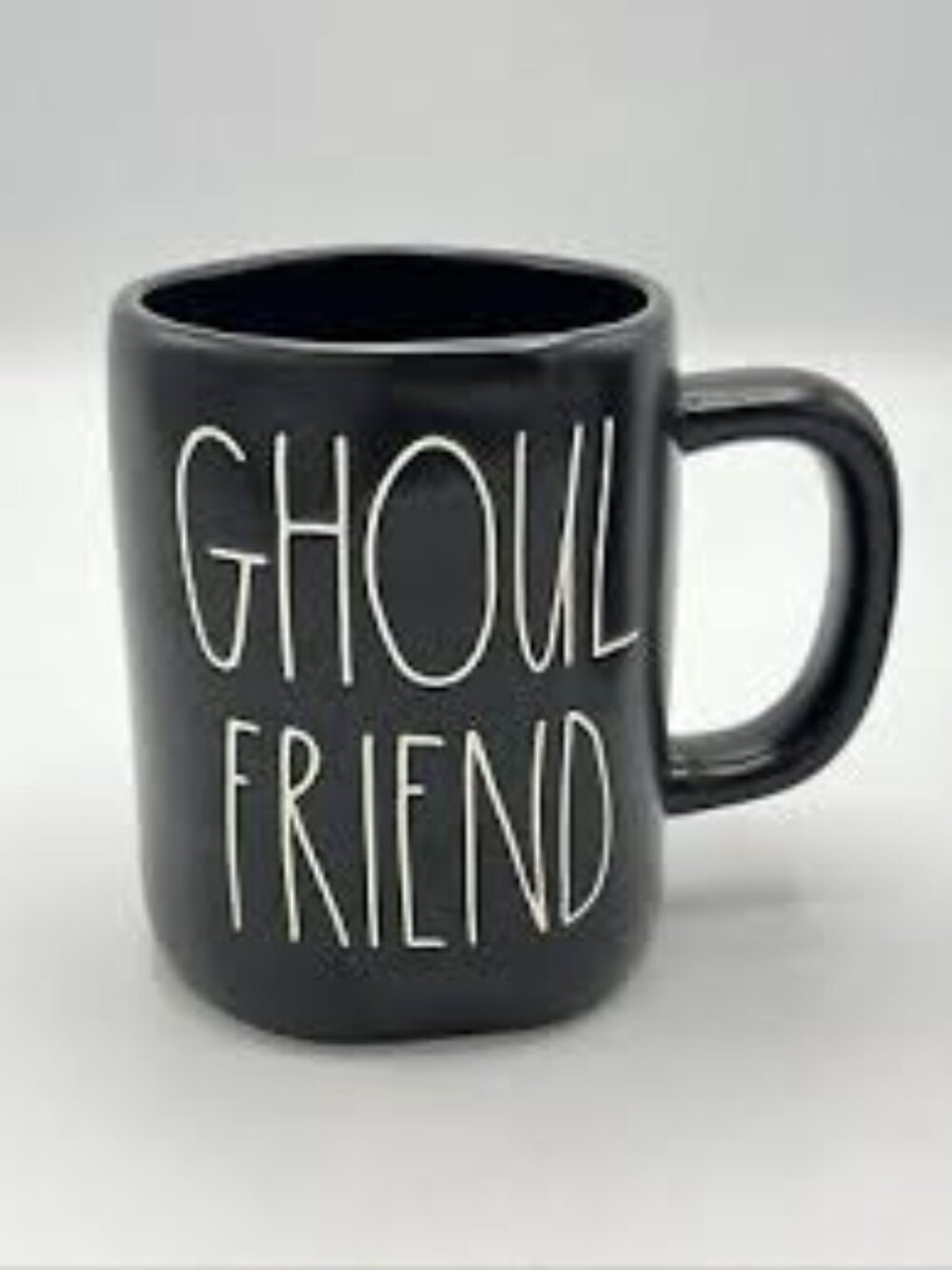 Rae Dunn Ghoul Friend Black Ceramic Mug